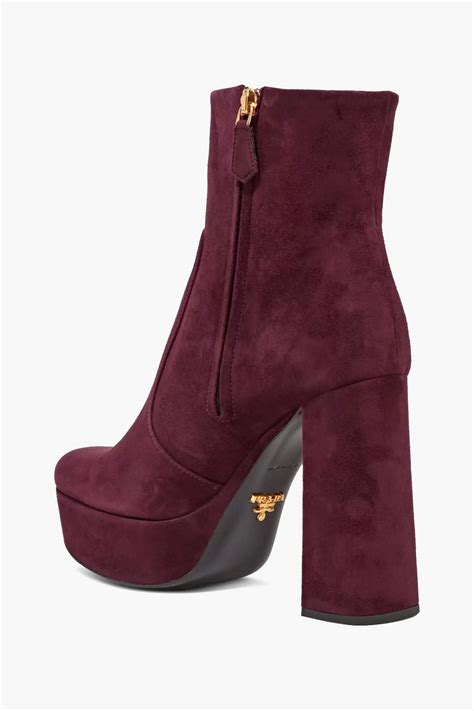 leather ankle boots prada|prada suede platform ankle boots.